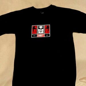 Small Obey t-shirt- barely worn. Nonsmoking home. Perfect for back to school.